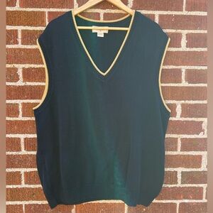 E. Magrath 100% Cotton Navy Blue Sweater Vest Size XXL 2XL Cabincore